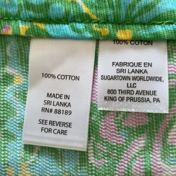 Lilly Pulitzer Deenie shorts Green Blue 100% Cotton back zip size 00
C - Picture 6 of 10